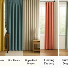 Drapery floor length puddled or floating