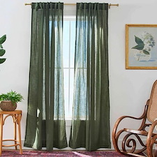 Drapery floor length puddled or floating