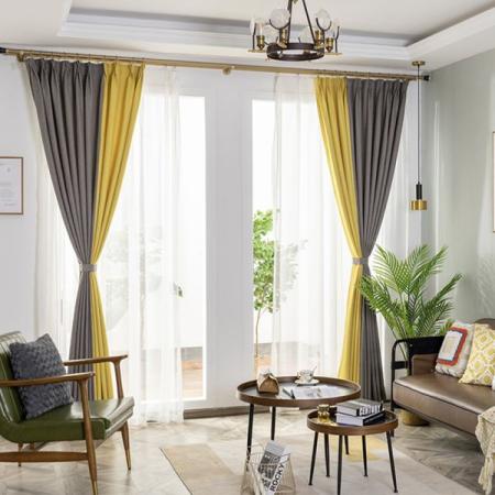 bold color-blocked drapes