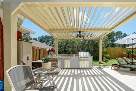 Louvered roof pergolas